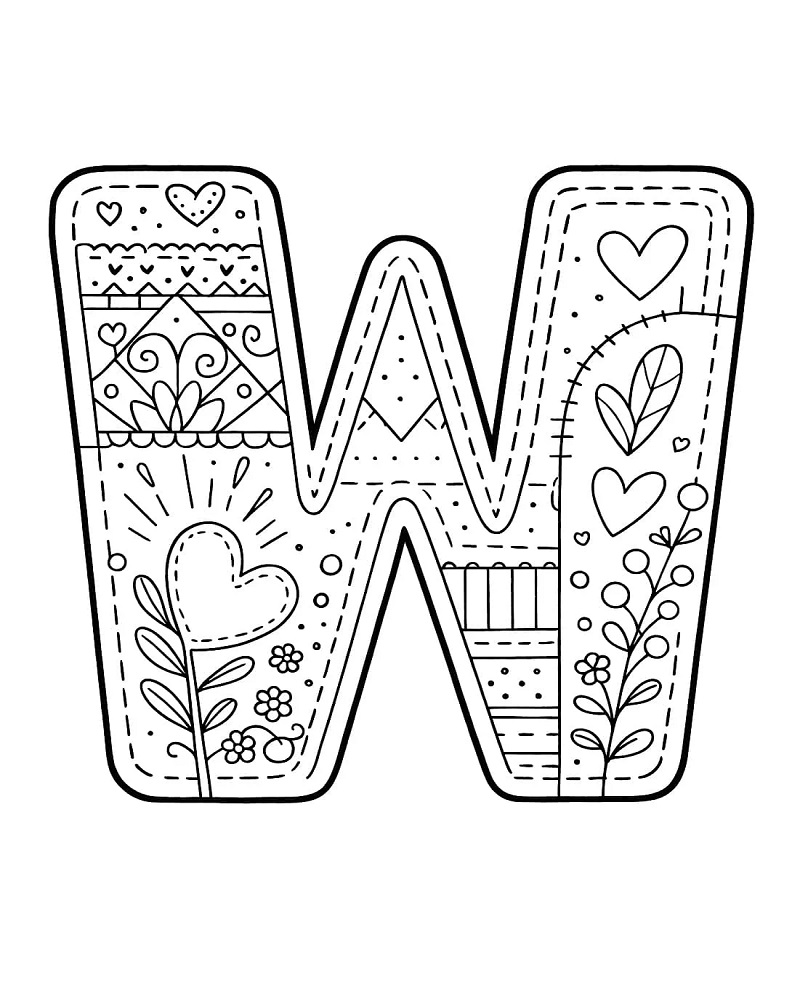 Letter W Coloring Page