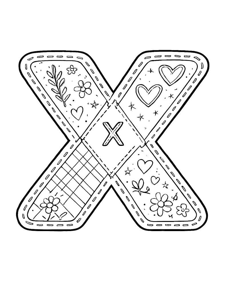 Letter X Coloring Page
