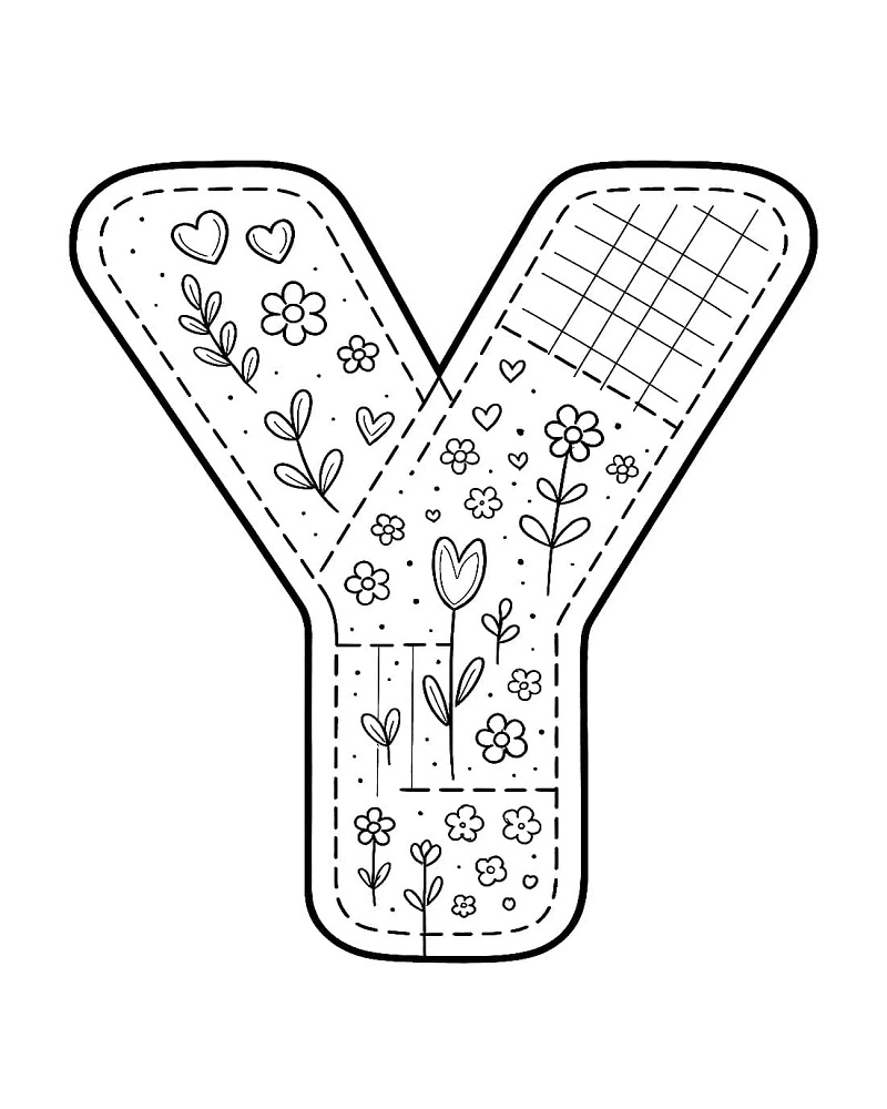 Letter Y Coloring Page