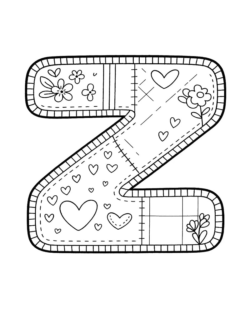 Letter Z Coloring Page
