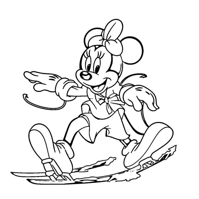 Minnie Mouse skating on ice