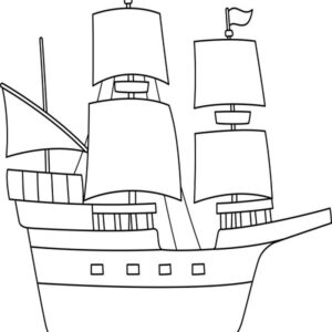 Nautical Coloring Pages Pirate Ship