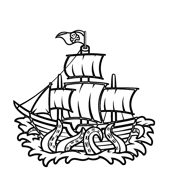 Pirate Ship Color Page