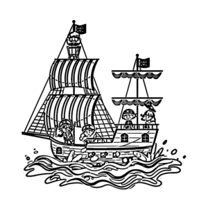 Pirate Ship Coloring Page printable