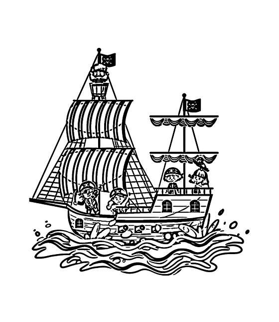 Pirate Ship Coloring Page printable