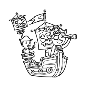 Pirate Ship Coloring Pages Free