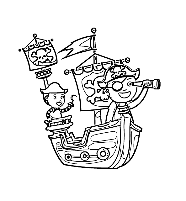 Pirate Ship Coloring Pages Free