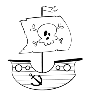 Pirate Ship Drawing Coloring Pages