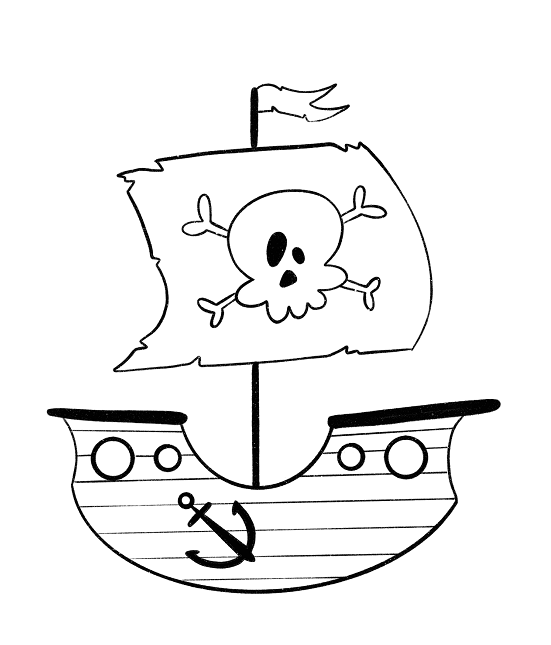 Pirate Ship Drawing Coloring Pages