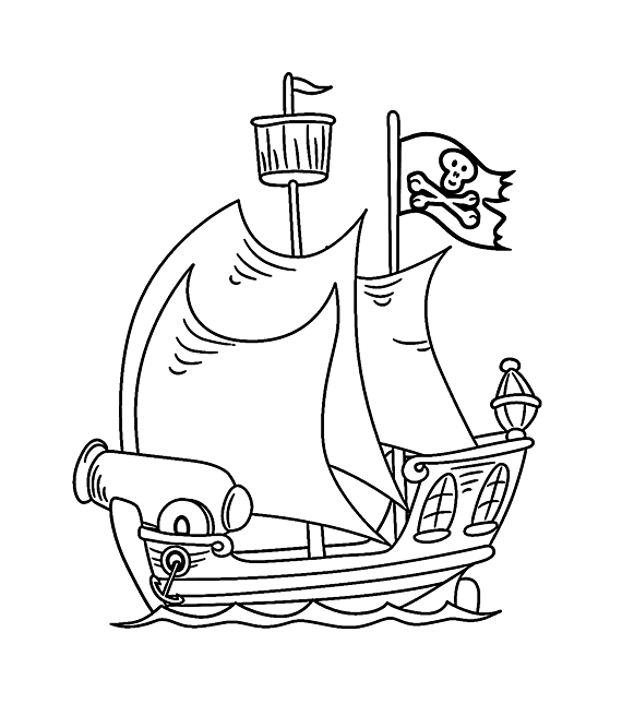 Pirate Ship Image Free Coloring Pages