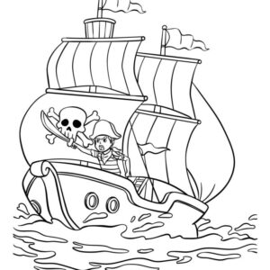 Pirate ship coloring pages printable pdf
