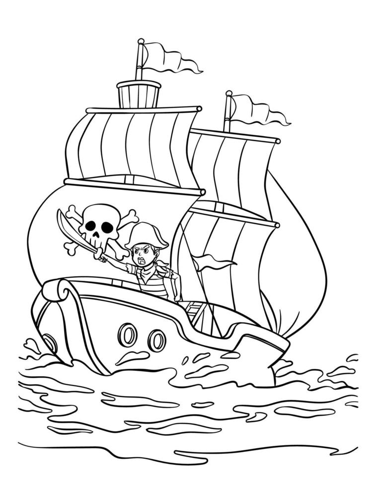 Pirate ship coloring pages printable pdf