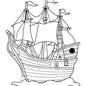 Pirate ship coloring sheet