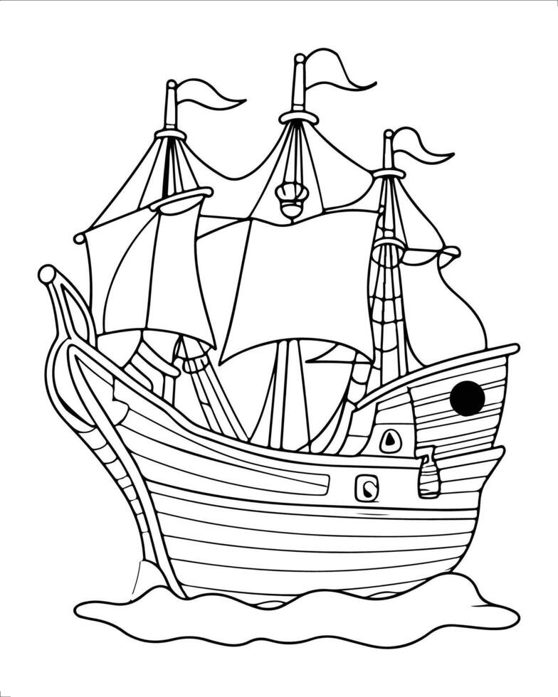 Pirate ship coloring sheet
