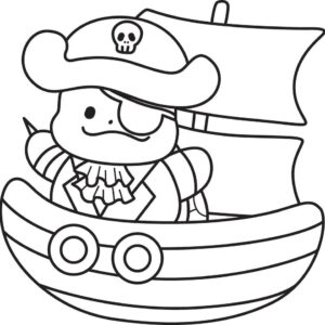 Pirate ship drawing cute