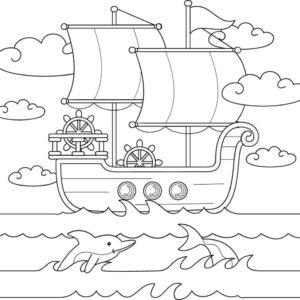 Pirate ship drawing easy for kids