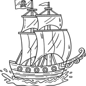 Pirate ship drawing step by step