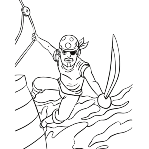 Pirates On Pirate Ship Coloring Pages