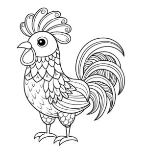 Rooster drawing for kids