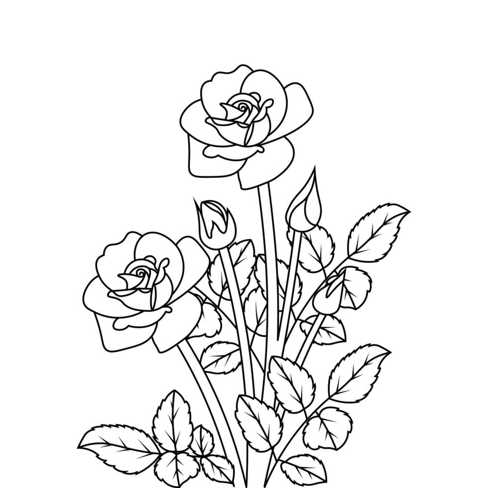 Rose drawing easy and beautiful for kids