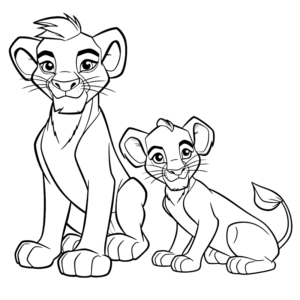 Simba and Nala Drawing