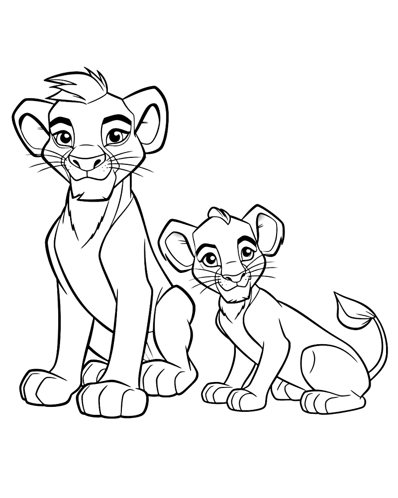Simba and Nala Drawing