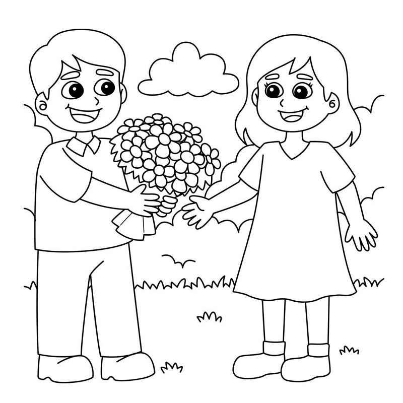 Valentines coloring pages Pdf Free