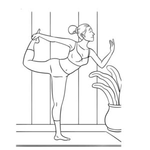 Yoga Coloring Page for kids free