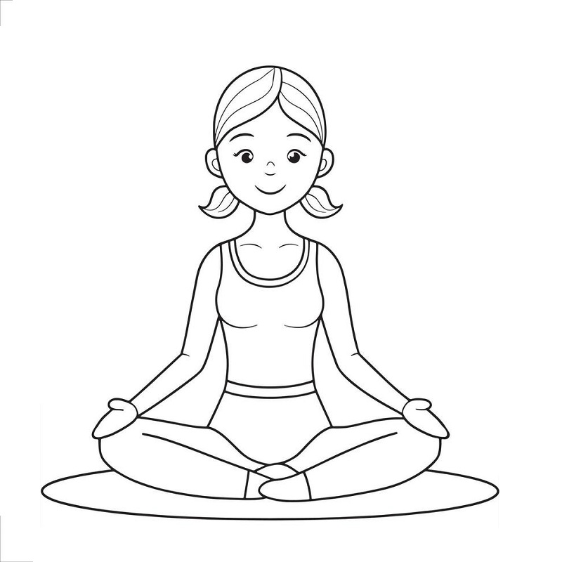 Yoga coloring pages pdf free
