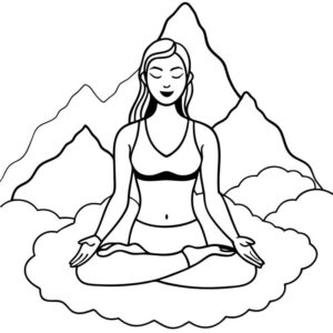 Yoga girl in mountains