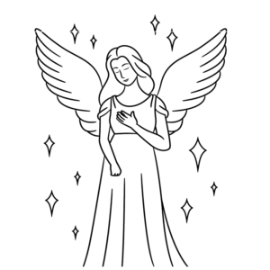Angel drawing for kids