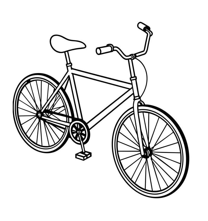 Bicycle coloring pages for kids