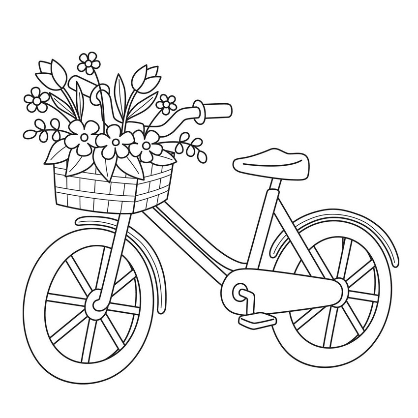 Bicycle drawing with colour