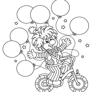 Cute Clown With Bicycles