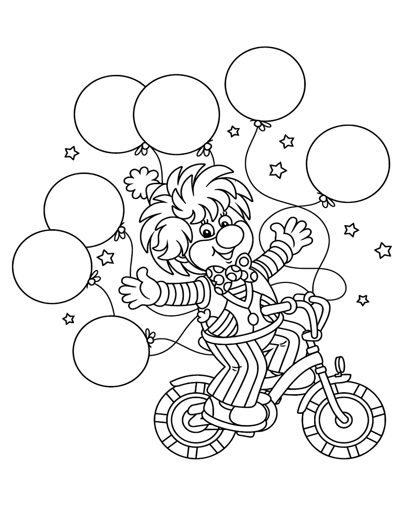 Cute Clown With Bicycles