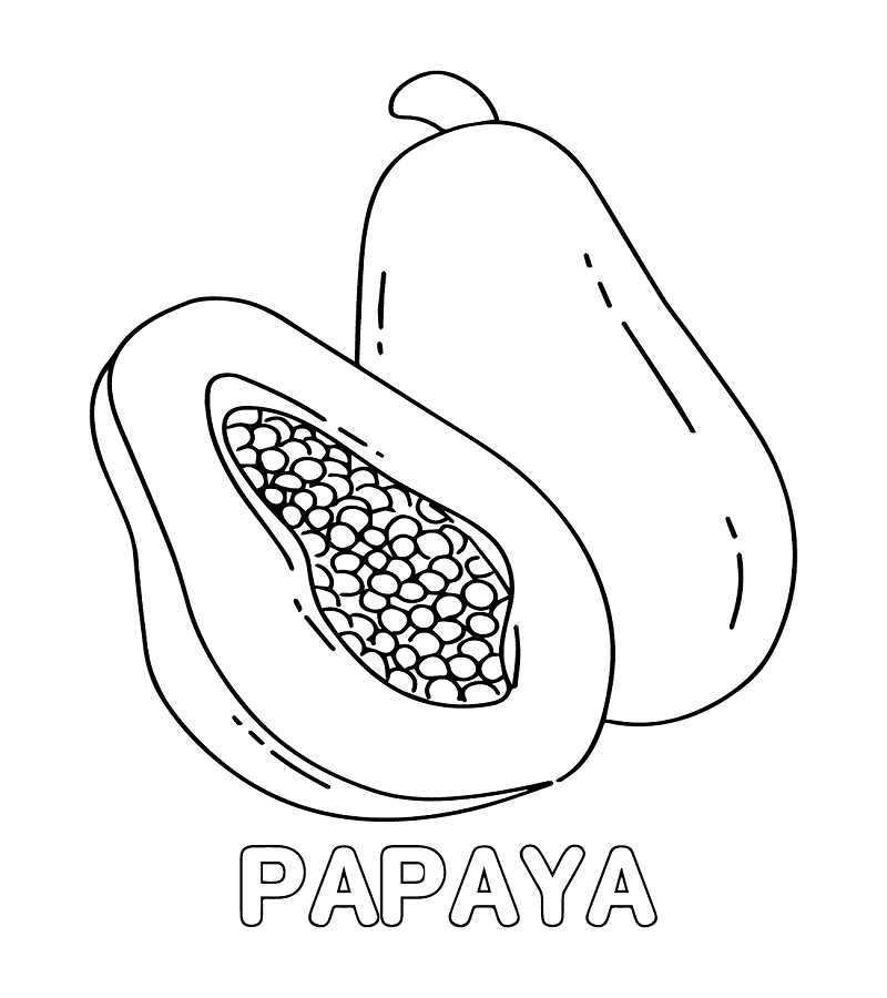 Papaya Coloring Sheet