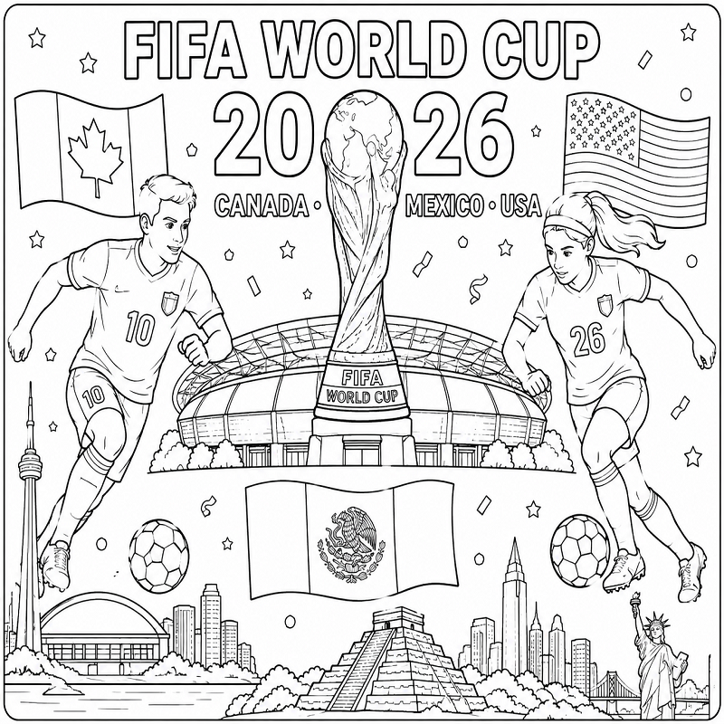 Fifa world cup 2026 coloring pages pdf