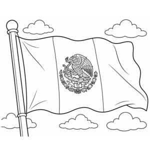 Mexico flag coloring page