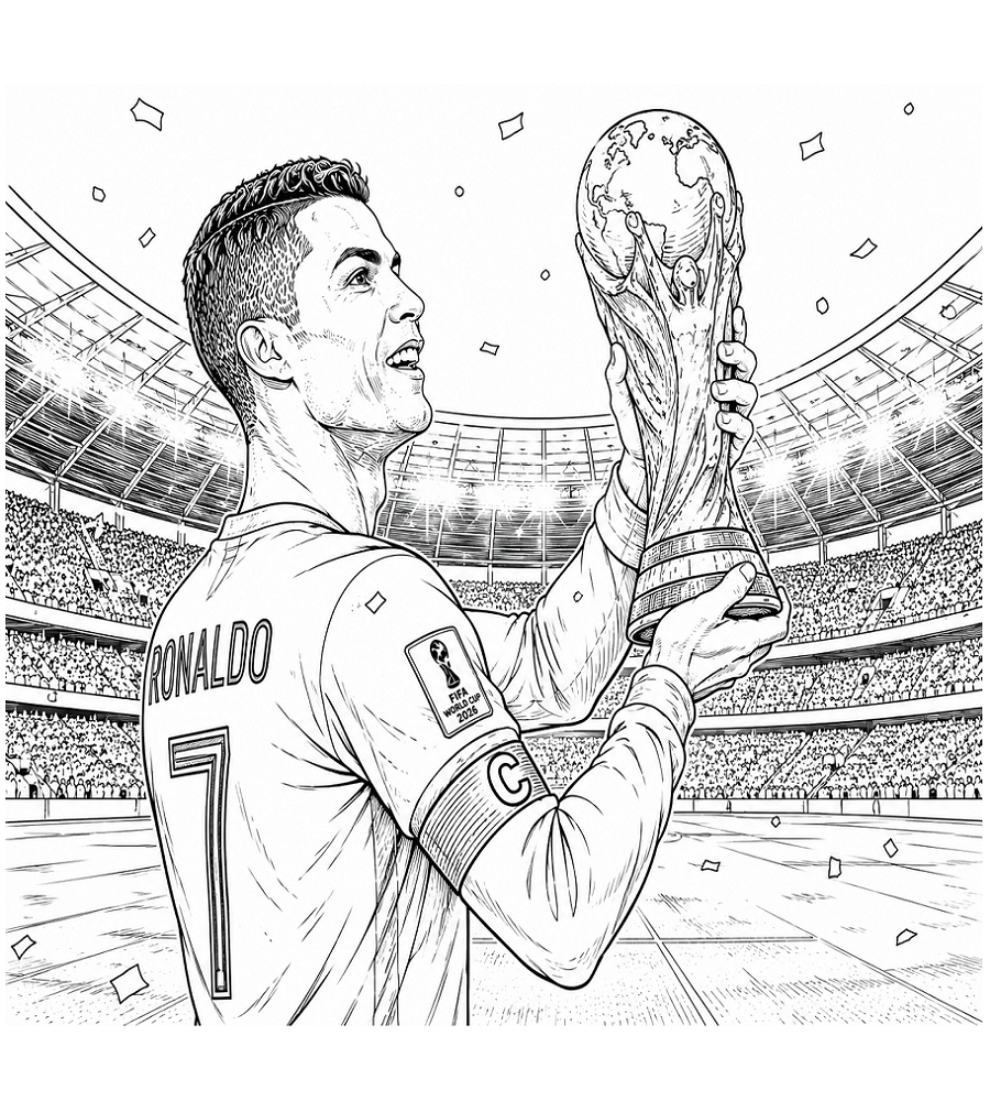 Ronaldo world cup 2026 coloring page