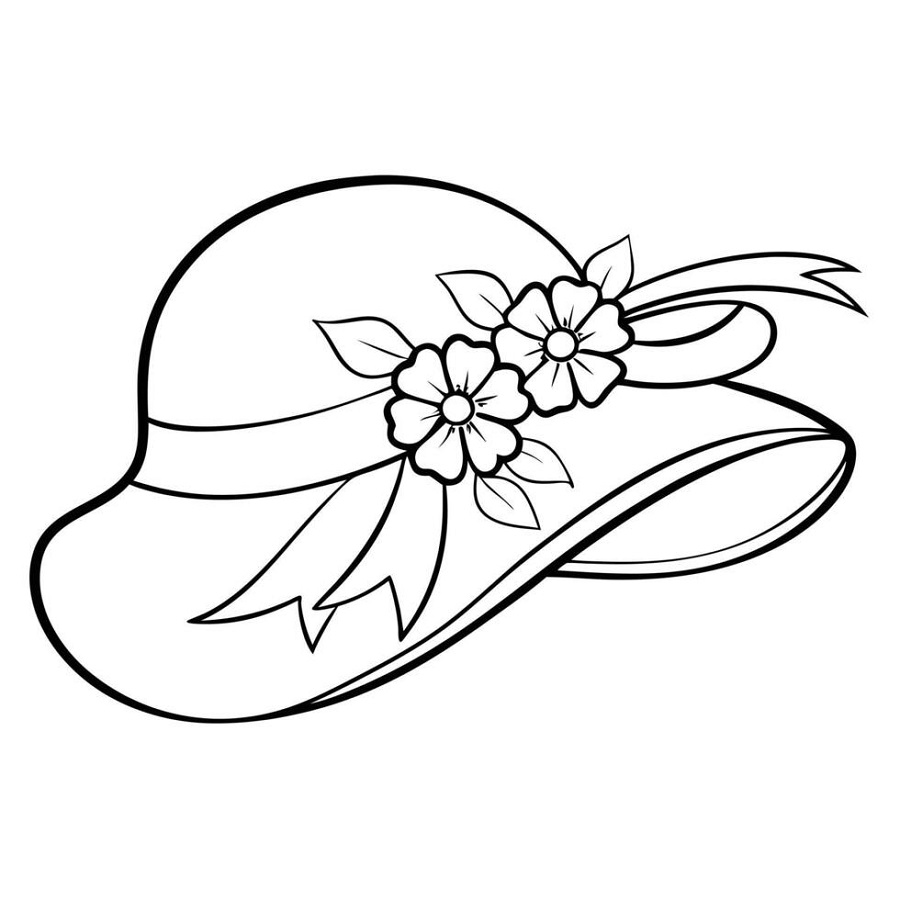 Simple hat drawing with colour