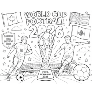 World cup football 2026 coloring