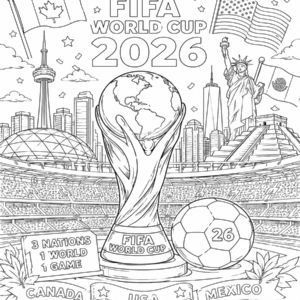 World cup football 2026 coloring page