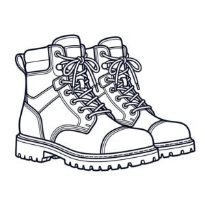 Boot coloring page printable