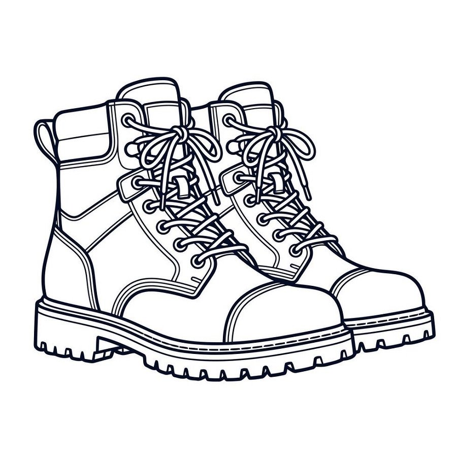 Boot coloring page printable