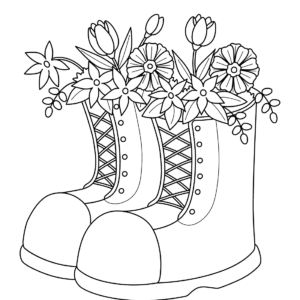 Spring Boots with Flowers