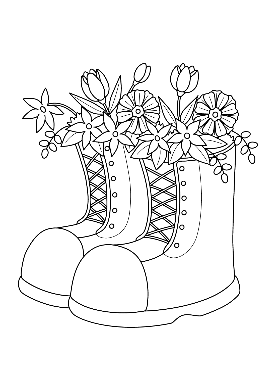 Spring Boots with Flowers