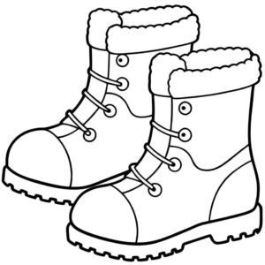 Winter boots coloring pages